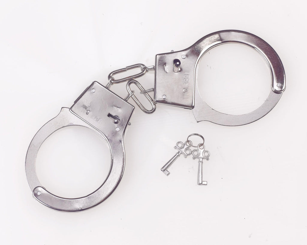 Metal Handcuffs Fake Costume Accessory with Keys