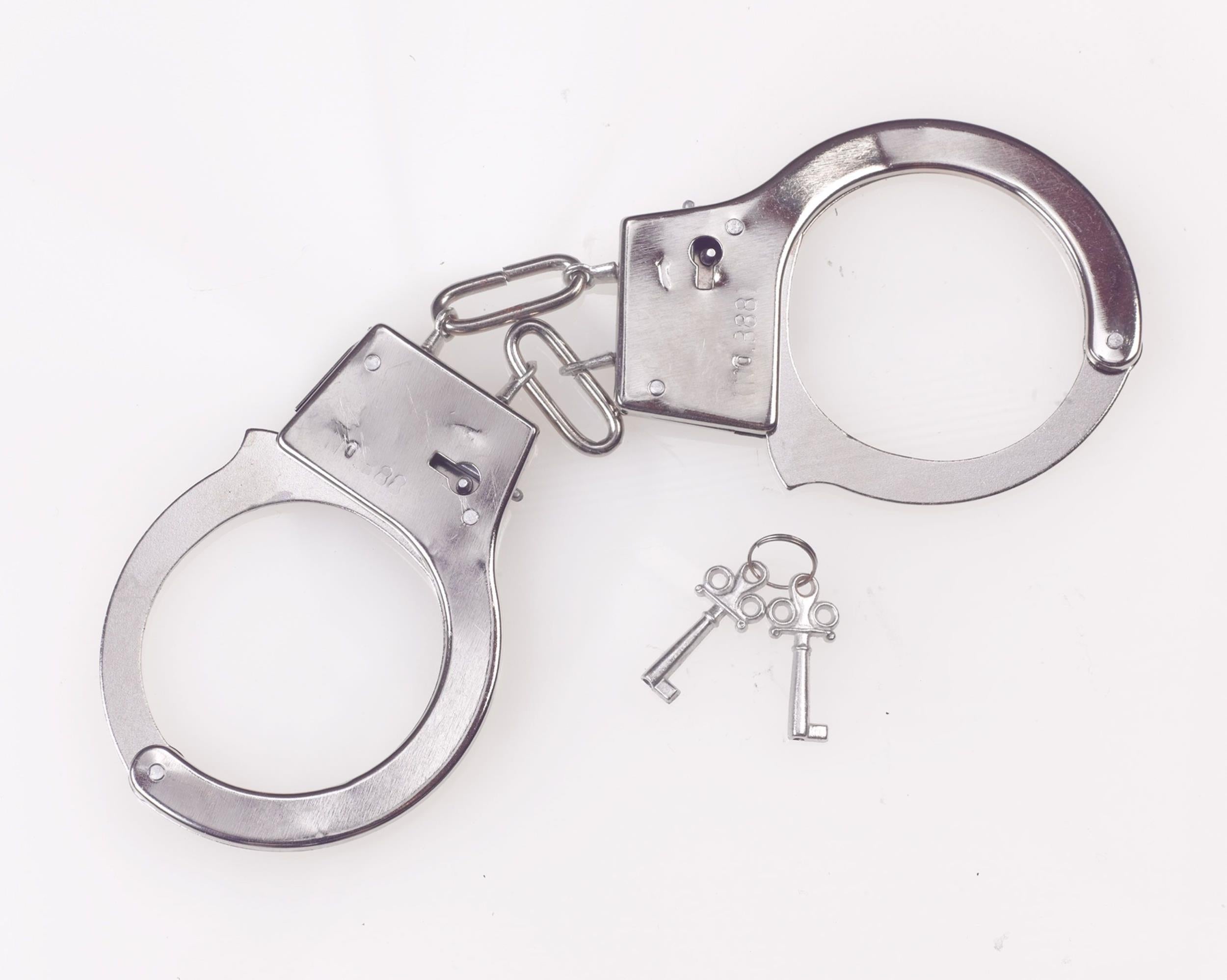 Metal Handcuffs Fake Costume Accessory with Keys
