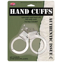 Load image into Gallery viewer, Metal Handcuffs Fake Costume Accessory with Keys
