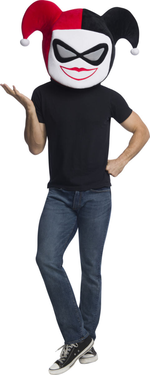 Large Plush Harley Quinn Villain Mascot Head Mask