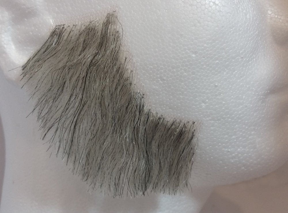 Light Grey 100% Human Hair European Elegant Mutton Chop Sideburns 2019