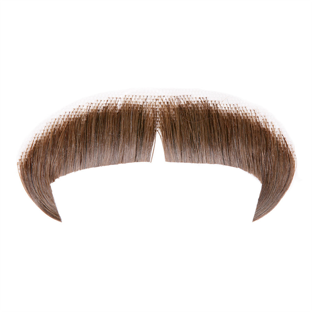Light Brown 100% Human Hair European Character Elegant Handlebar Mustache 2028