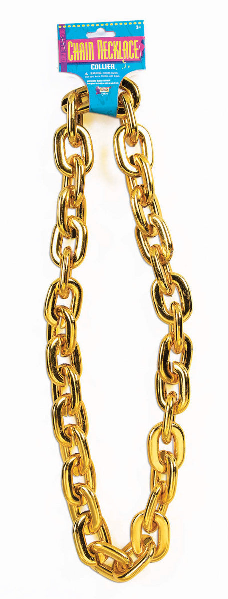 80's Big Gold Neck Chain Necklace Hip Hop Pimp Gangster Accessory