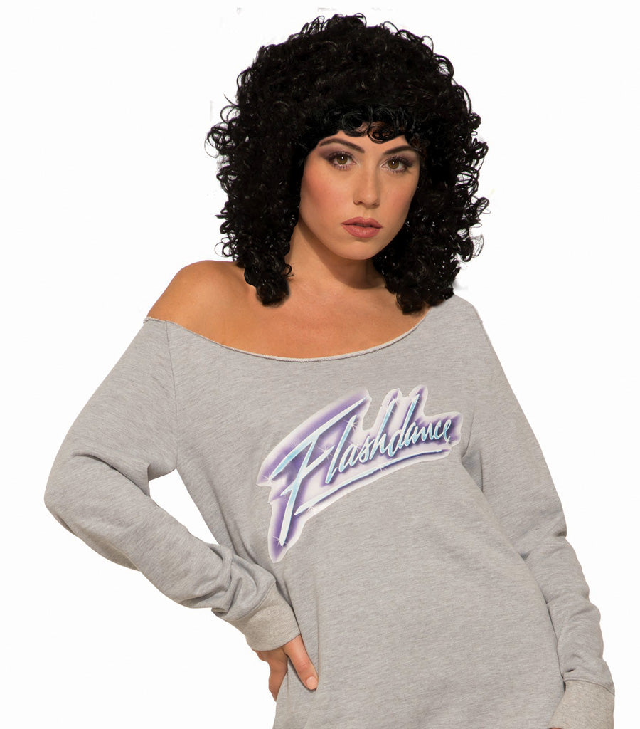 Flashdance Alex Owens Black Curly Wig