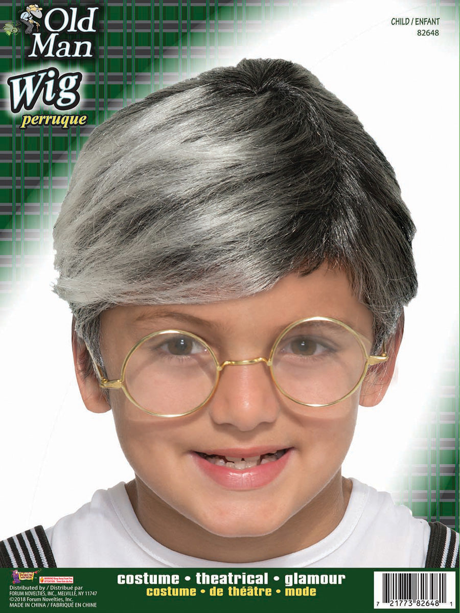 Boys Old Man Costume Wig Gray 100 Days Of School