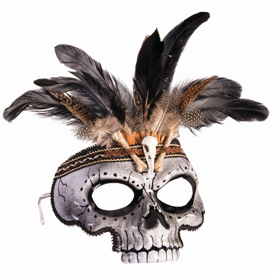 Voodoo Skull Witch Doctor Style Adult Venetian Mask