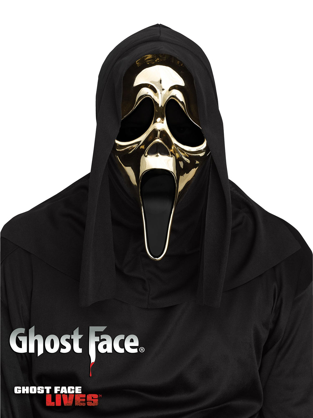 Fun World Scream Ghost Face Golden Metallic Character Costume Mask
