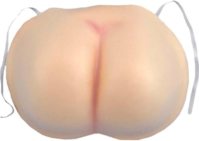 Flesh Like Fake Butt Buttocks Nude Color Foam Tie on Accessory
