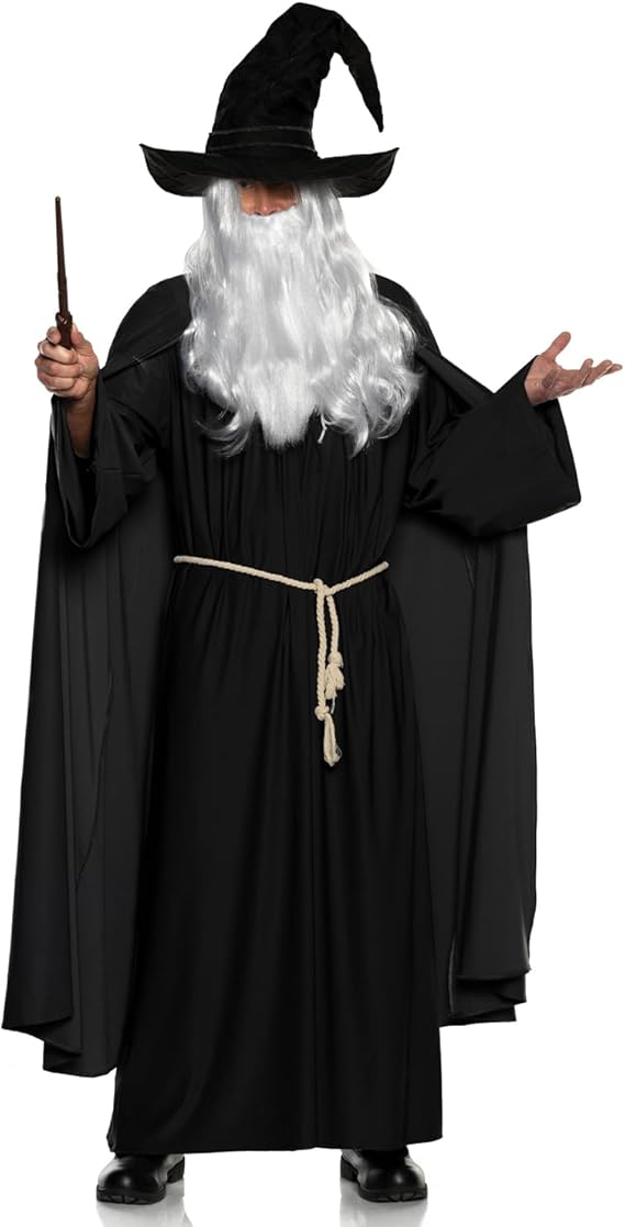 Men's Black Warlock Renaissance Wizard Adult Costume