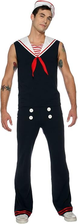 Retro Sailor White Seaman Adult Navy Military Costume