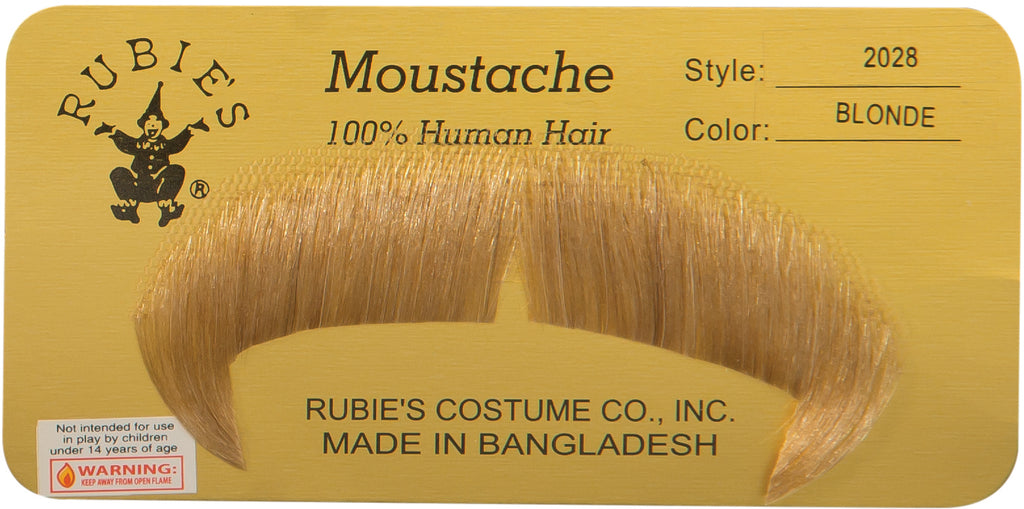 Blonde 100% Human Hair European Character Elegant Handlebar Mustache 2028