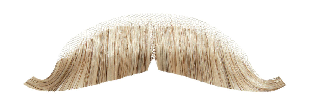 Light Gray 100% Human Hair European Character Elegant Handlebar Mustache 2012
