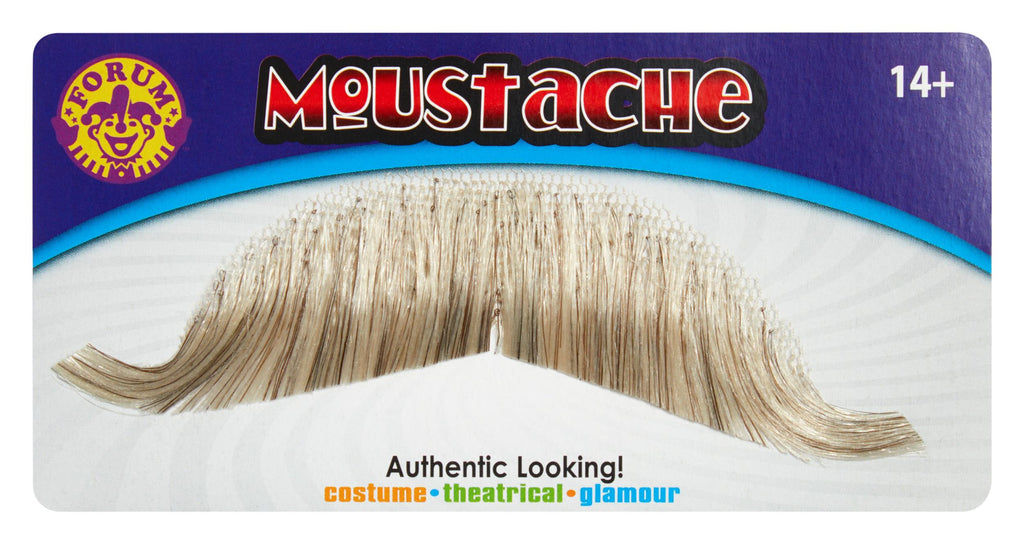 Light Gray 100% Human Hair European Character Elegant Handlebar Mustache 2012