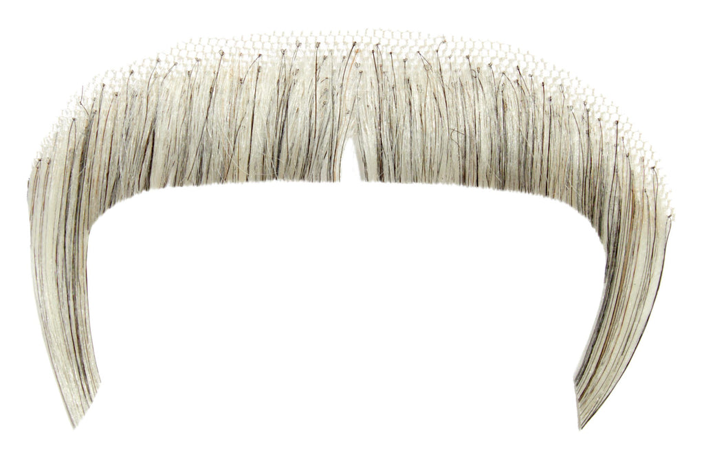 Light Grey 100% Human Hair Zapata Fu Manchu Mustache 2016