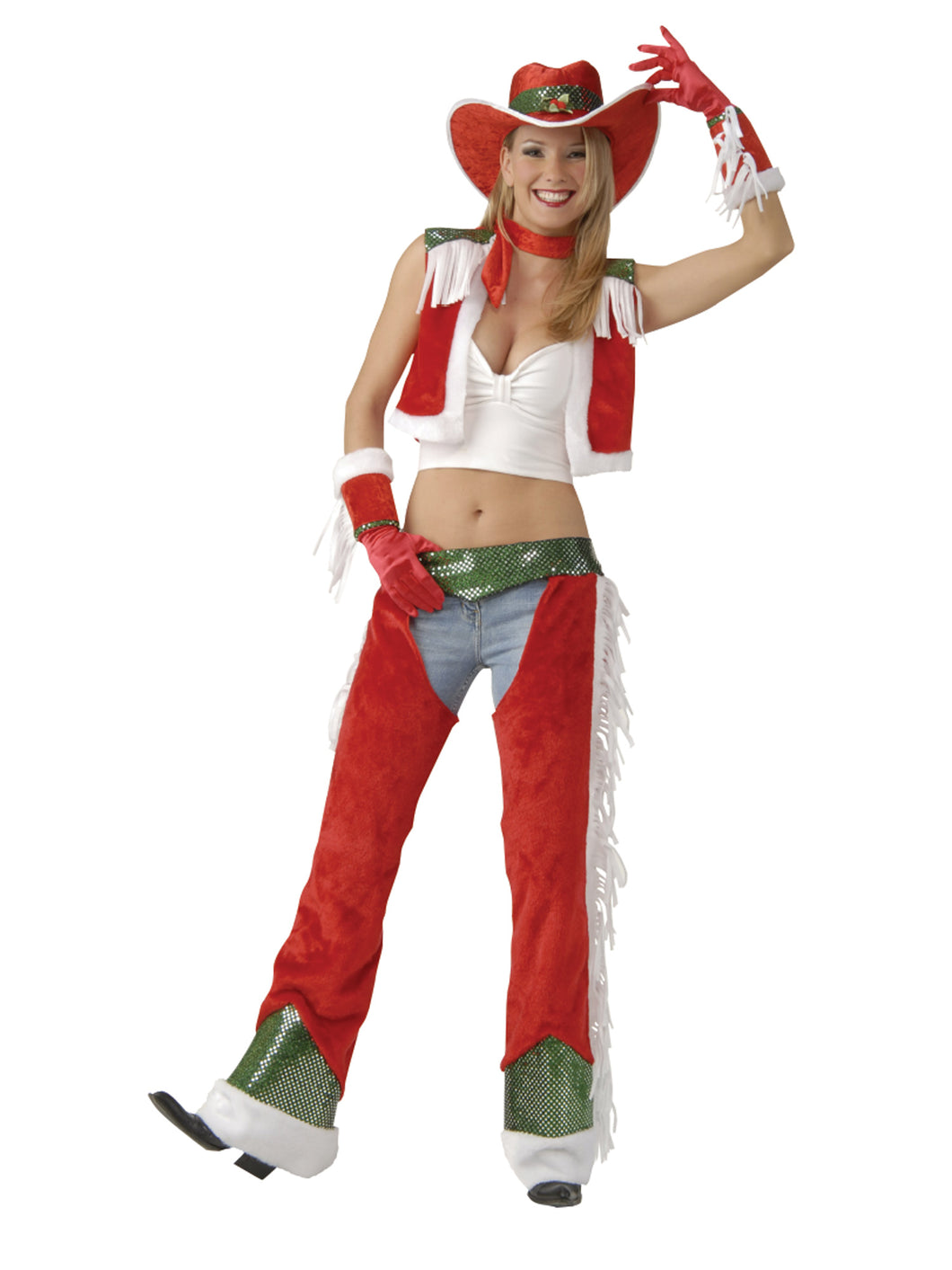 Sexy Lingerie Christmas Santa Red Cowboy Adult Costume