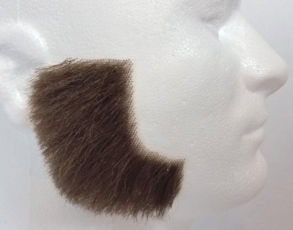 Medium Brown 100% Human Hair European Elegant Mutton Chop Sideburns 2019