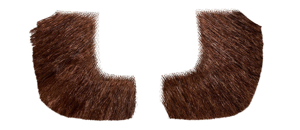 Medium Brown 100% Human Hair European Elegant Mutton Chop Sideburns 2019