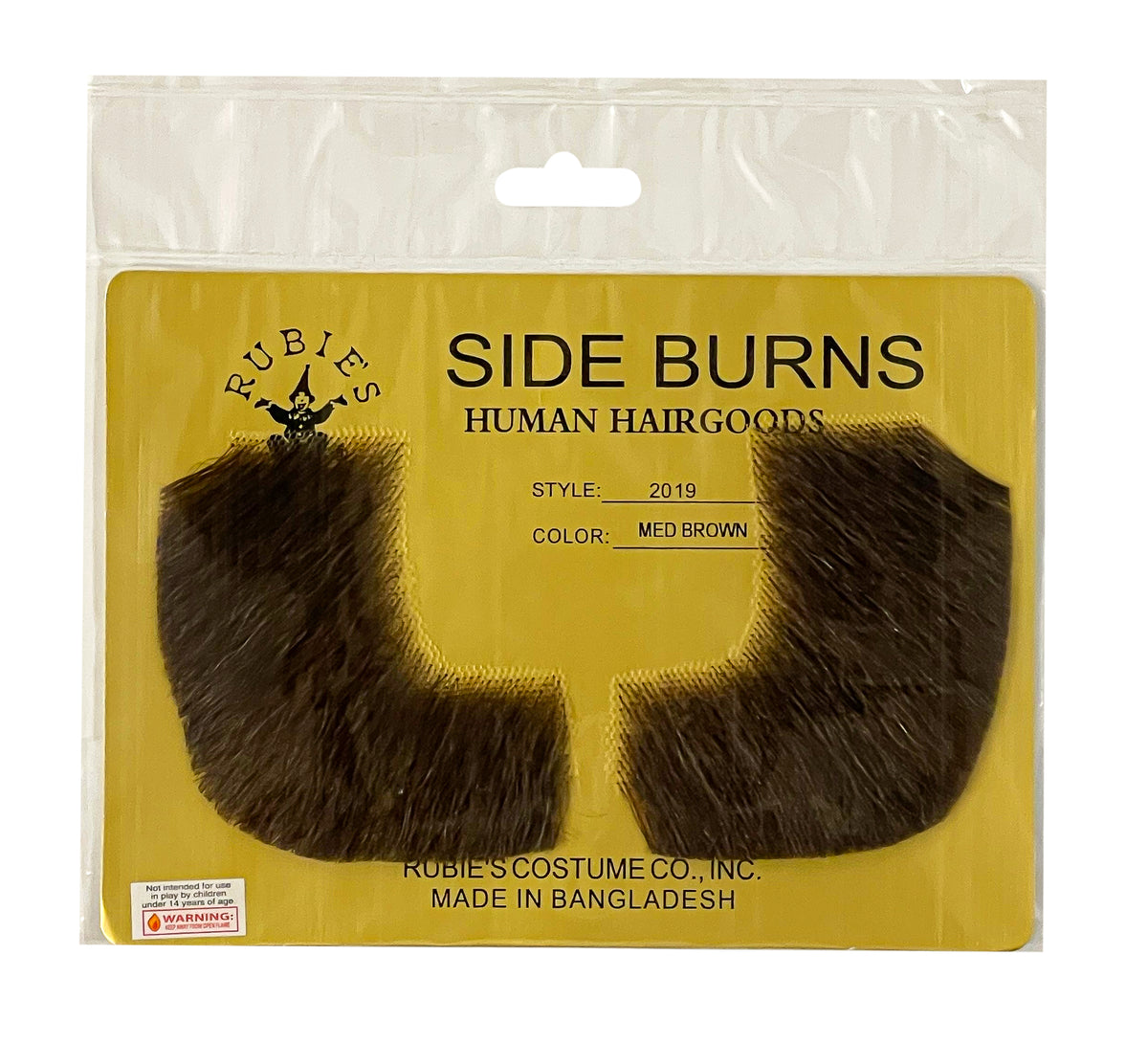 Medium Brown 100% Human Hair European Elegant Mutton Chop Sideburns 2019