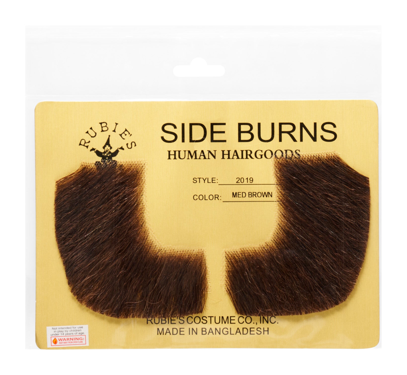 Medium Brown 100% Human Hair European Elegant Mutton Chop Sideburns 2019