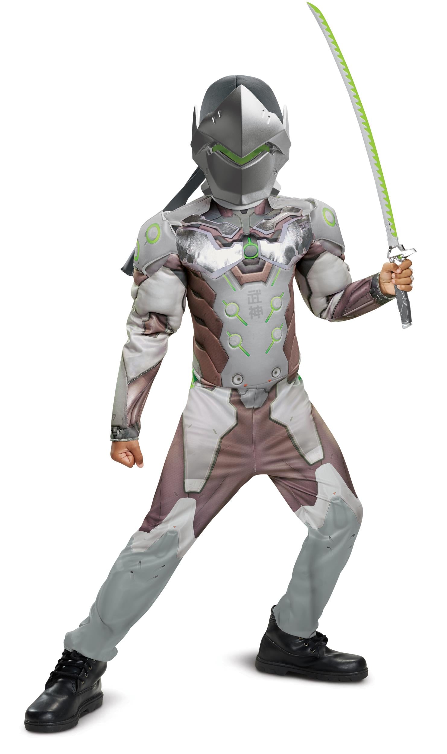 Genji Overwatch Ninja Muscle Child Costume X-Large 14-16