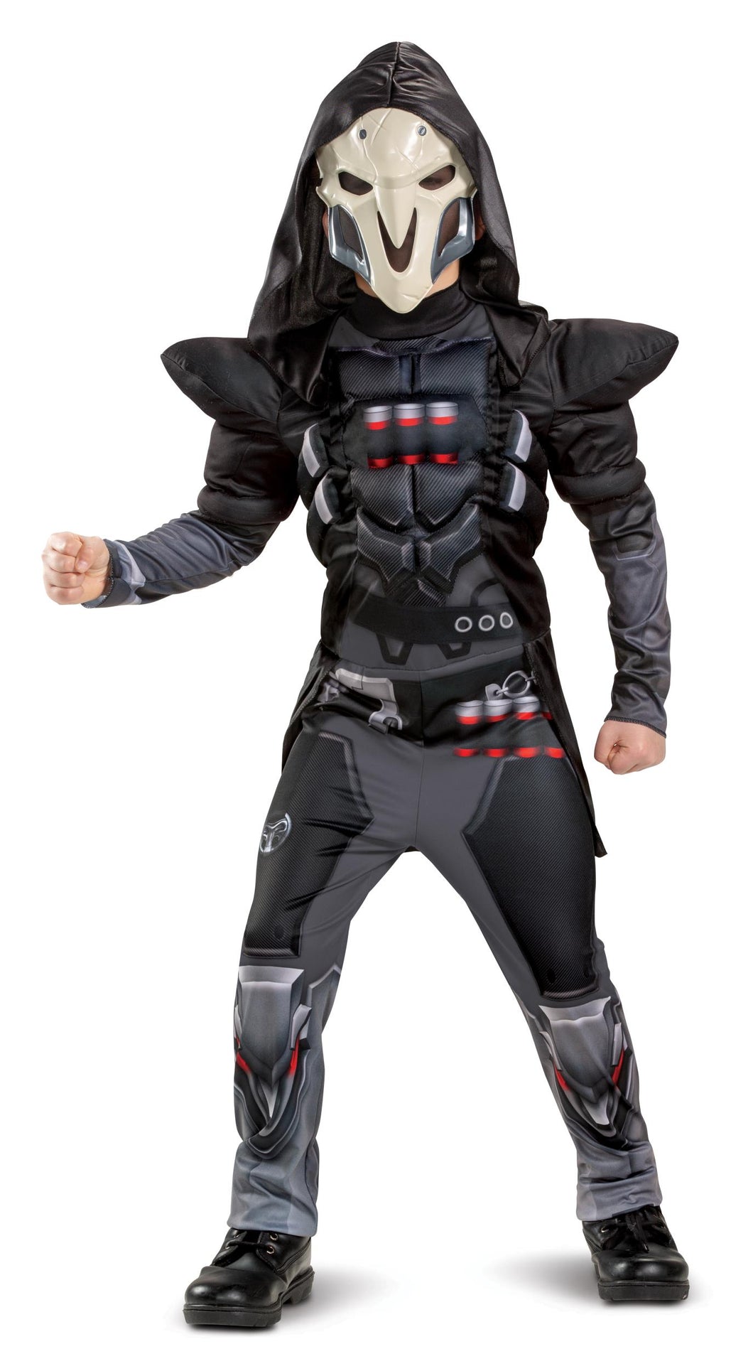 Overwatch Reaper Muscle Jumpsuit Child Costume Large 10-12