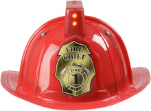 Load image into Gallery viewer, Red Firefighter Helmet with Lights and Sounds Child
