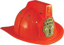 Load image into Gallery viewer, Red Firefighter Helmet with Lights and Sounds Child
