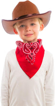 Load image into Gallery viewer, Jr Brown Cowboy Hat with Red Bandana Kids Child Hat
