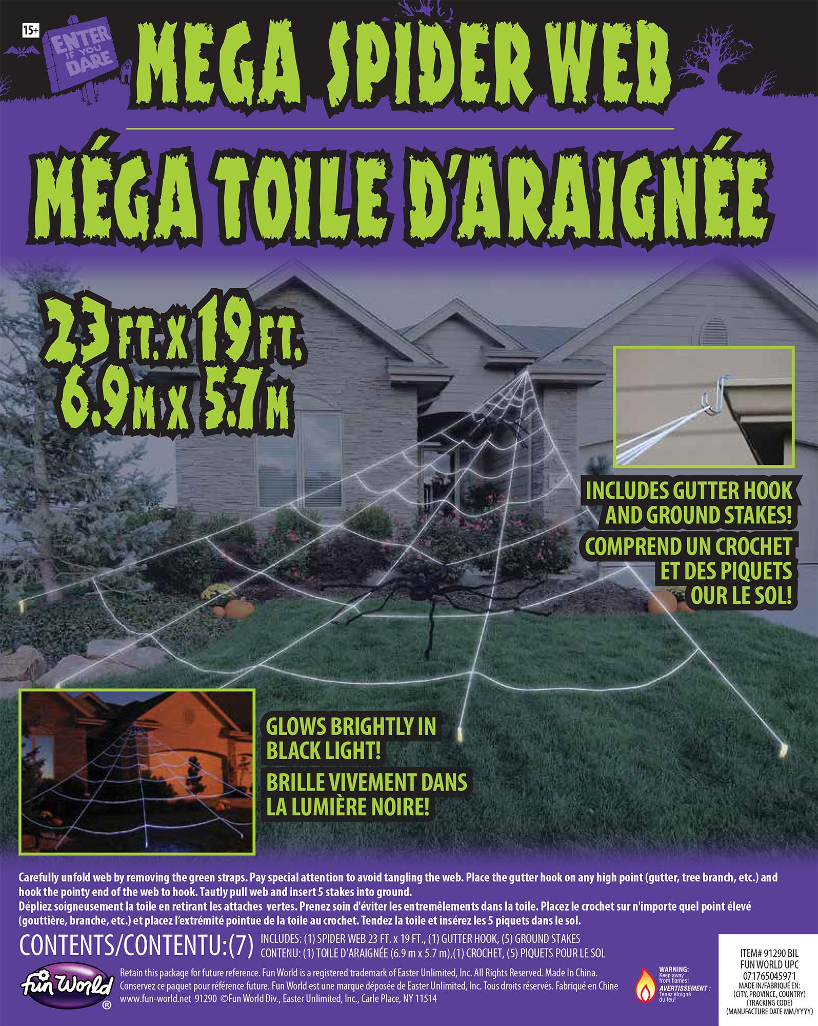 24 Foot Mega Yard Spider Web Halloween Decoration