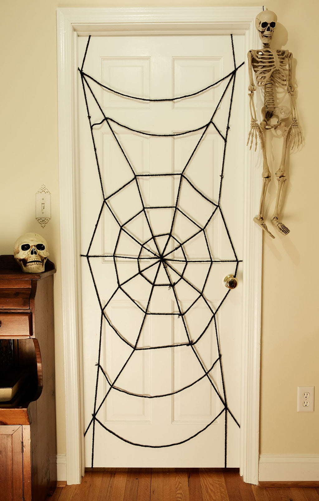 7 Foot Black Spiderweb Door Rope Halloween Decoration