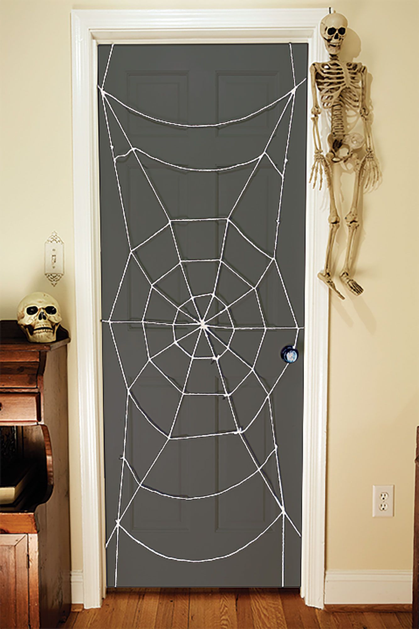 7 Foot Black Spiderweb Door Rope Halloween Decoration