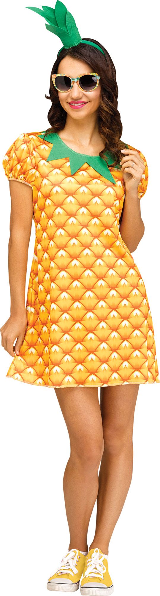 Pineapple Flirty Fruit Dress Adult Costume M/L 10-14