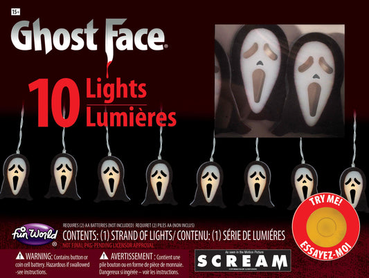 Scream Ghost Face 10 String Lights Lawn Decoration
