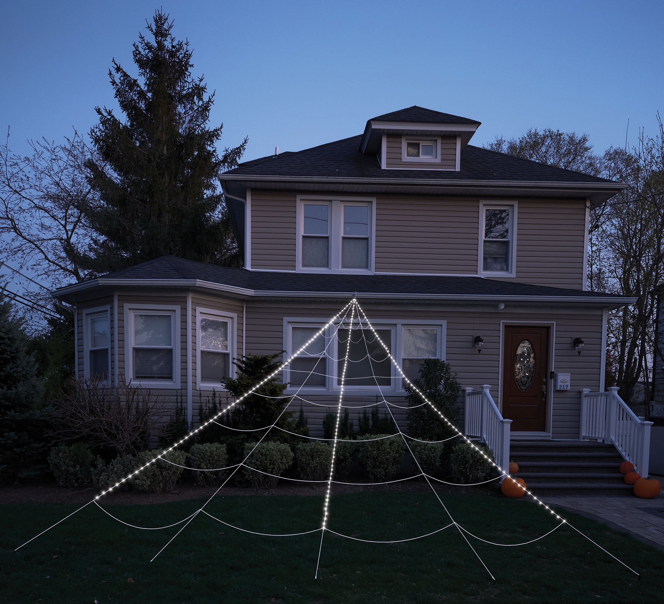 Light Up 24 Foot Mega Yard Spider Web Halloween Decoration