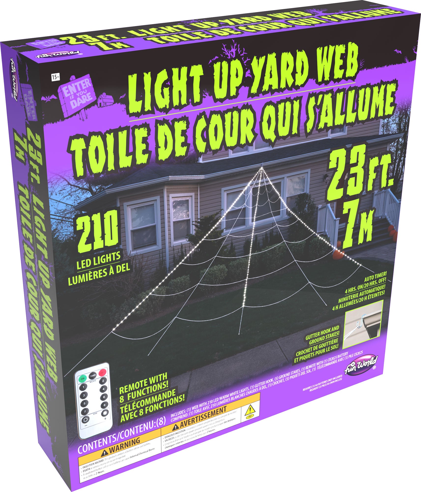 Light Up 24 Foot Mega Yard Spider Web Halloween Decoration