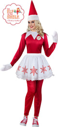 Elf on the Shelf Lady Elf Christmas Jumpsuit Adult Costume Small 4-6