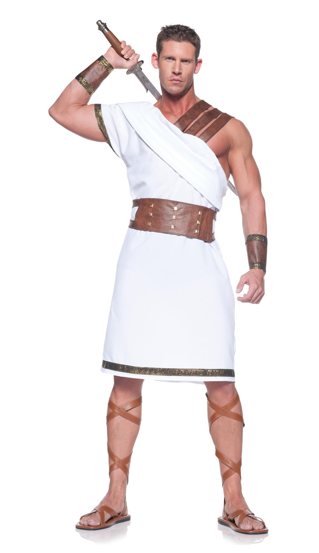 Greek Warrior Toga White Adult Costume