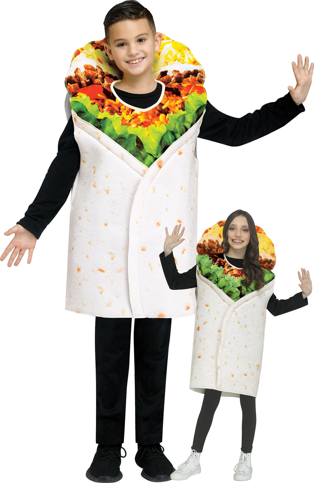 Festive Screen Print Burrito Child Mexican Food Costume