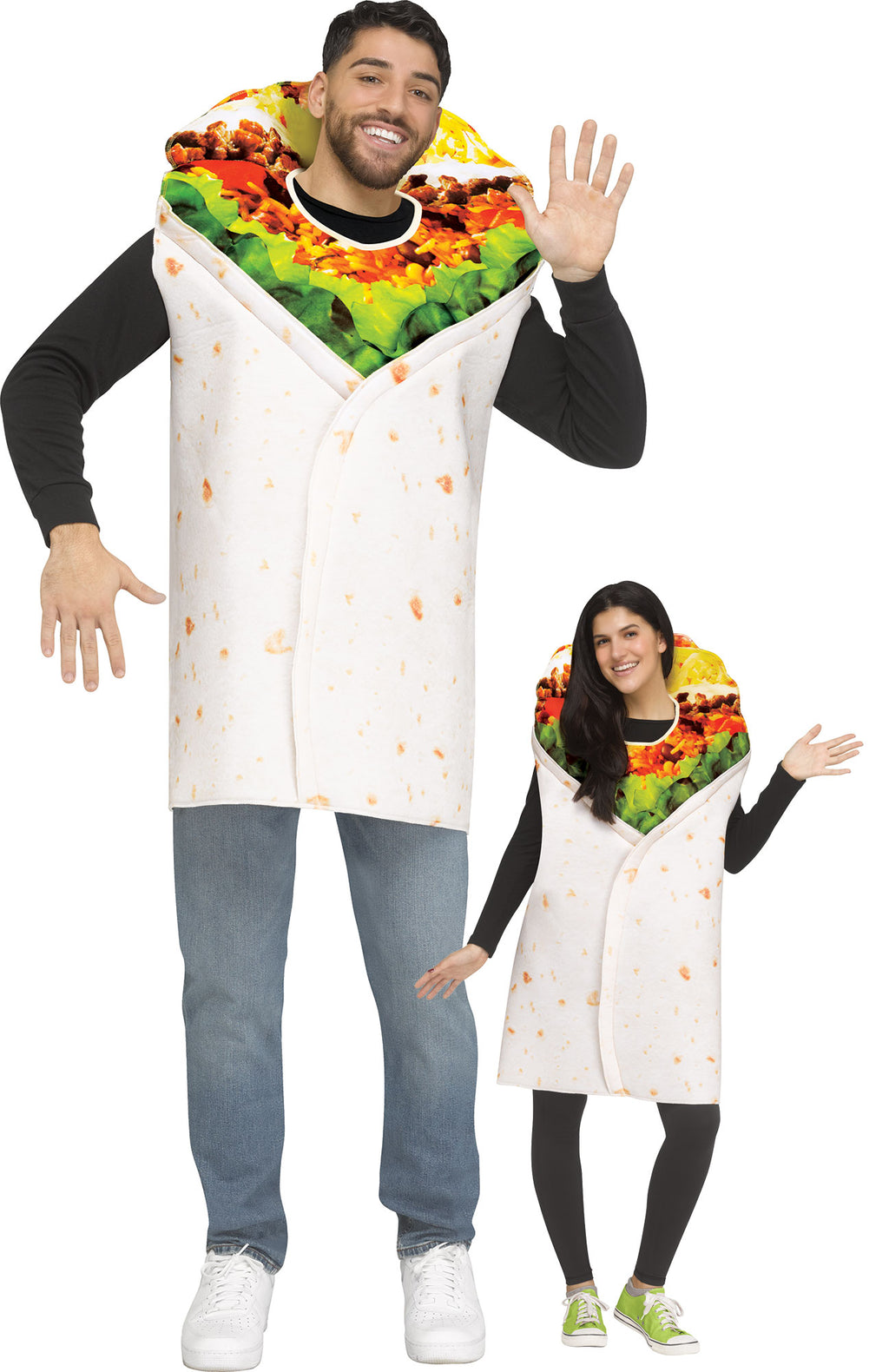 Festive Screen Print Burrito Adult Mexican Food Costume