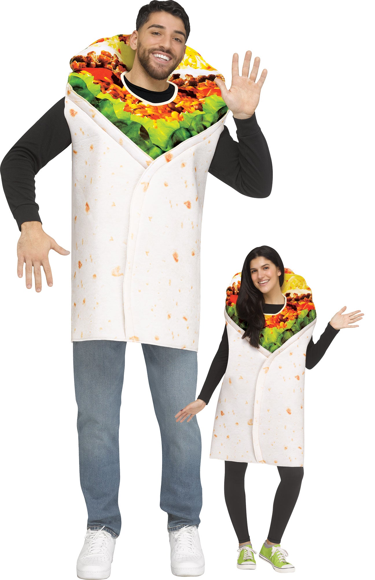 Festive Screen Print Burrito Adult Mexican Food Costume
