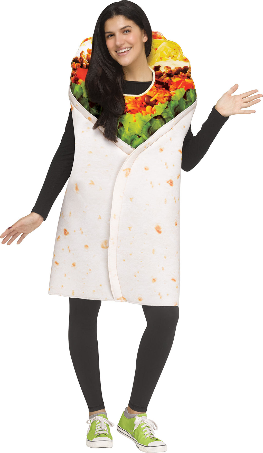Festive Screen Print Burrito Adult Mexican Food Costume