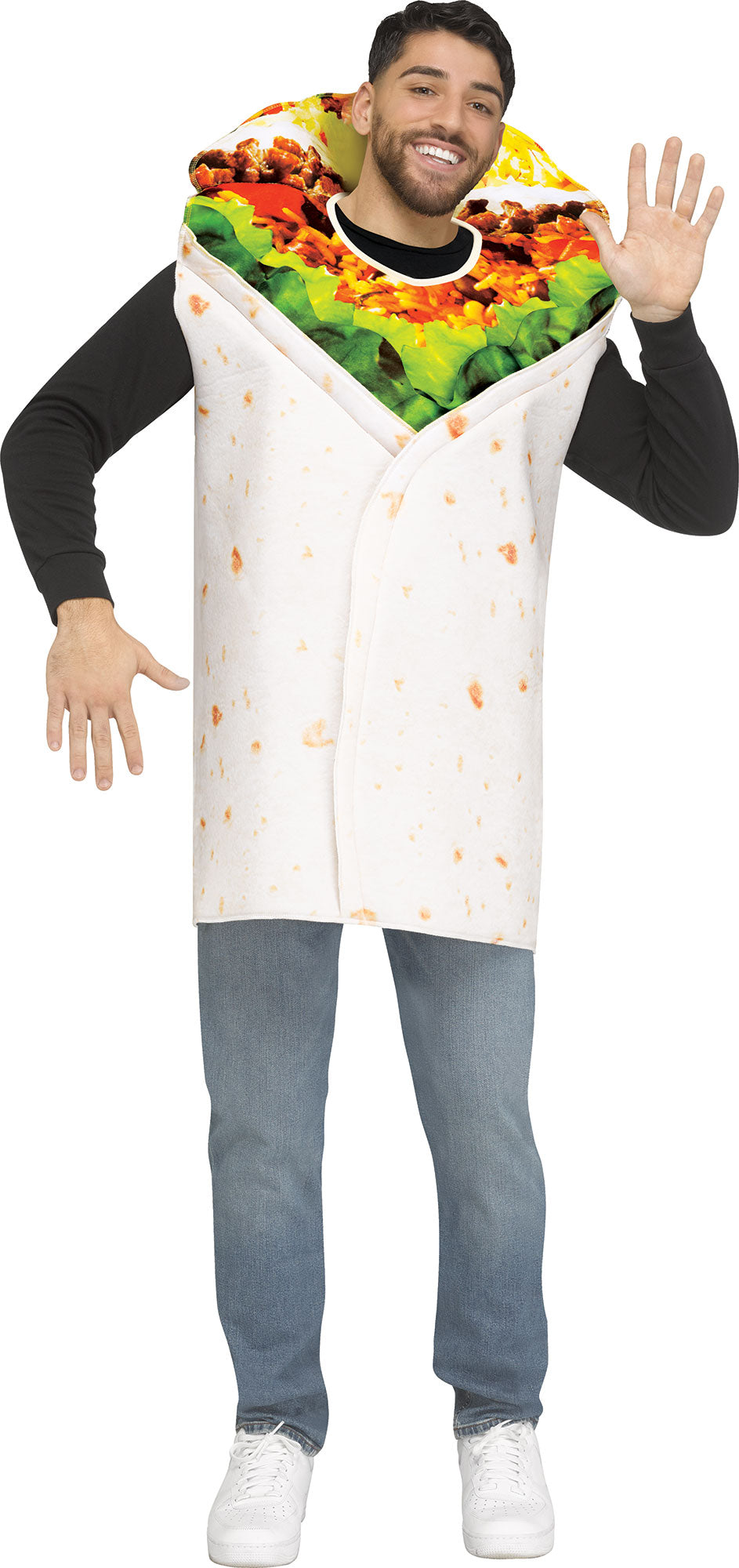 Festive Screen Print Burrito Adult Mexican Food Costume