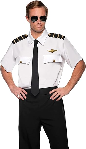 Pan Am Airline Pilot Shirt Adult Costume Size Standard