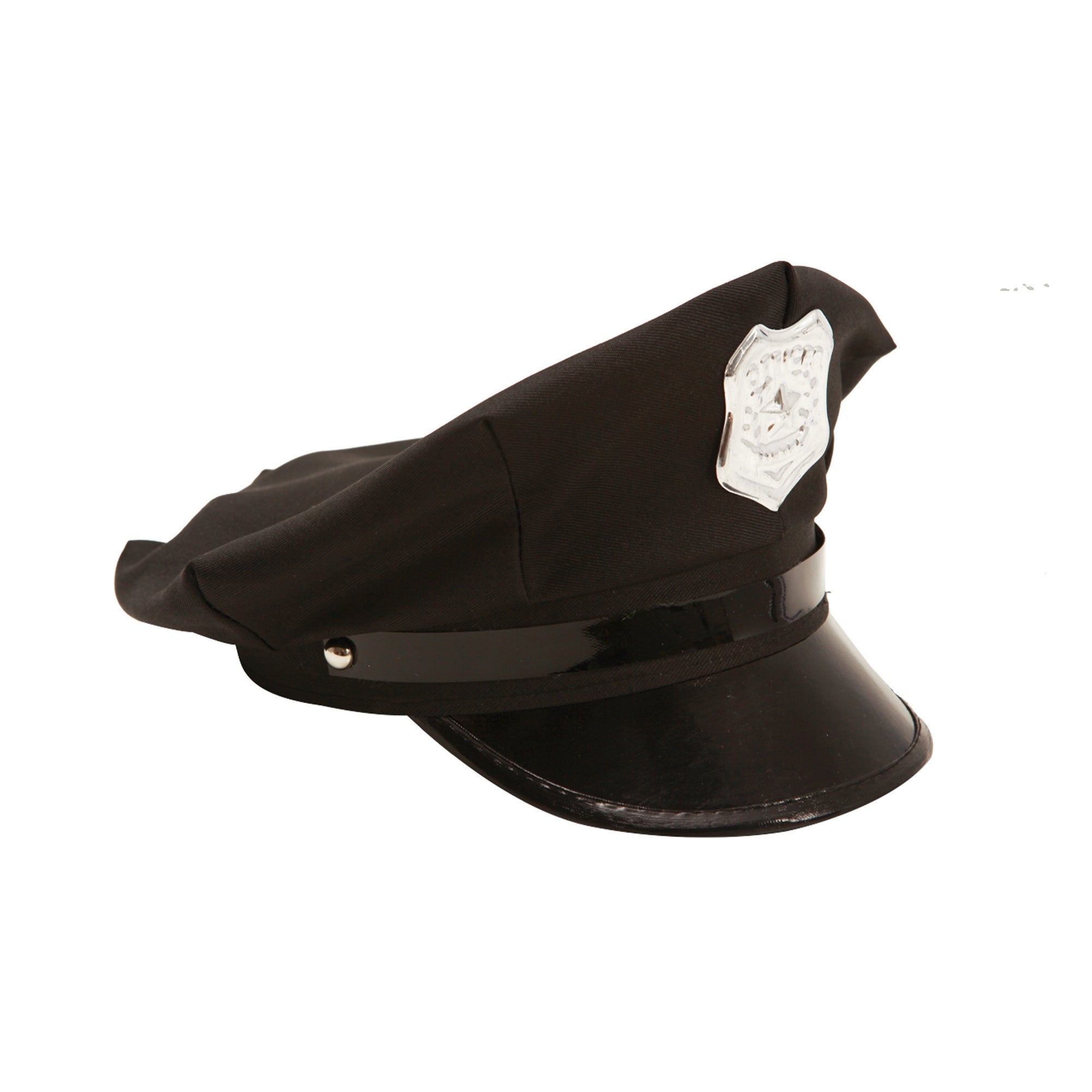 Black Policeman Hat with Badge