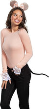 Load image into Gallery viewer, Disney Minnie Mouse Rose Gold Mouse Ears, Tail and Gloves Adult Costume Kit
