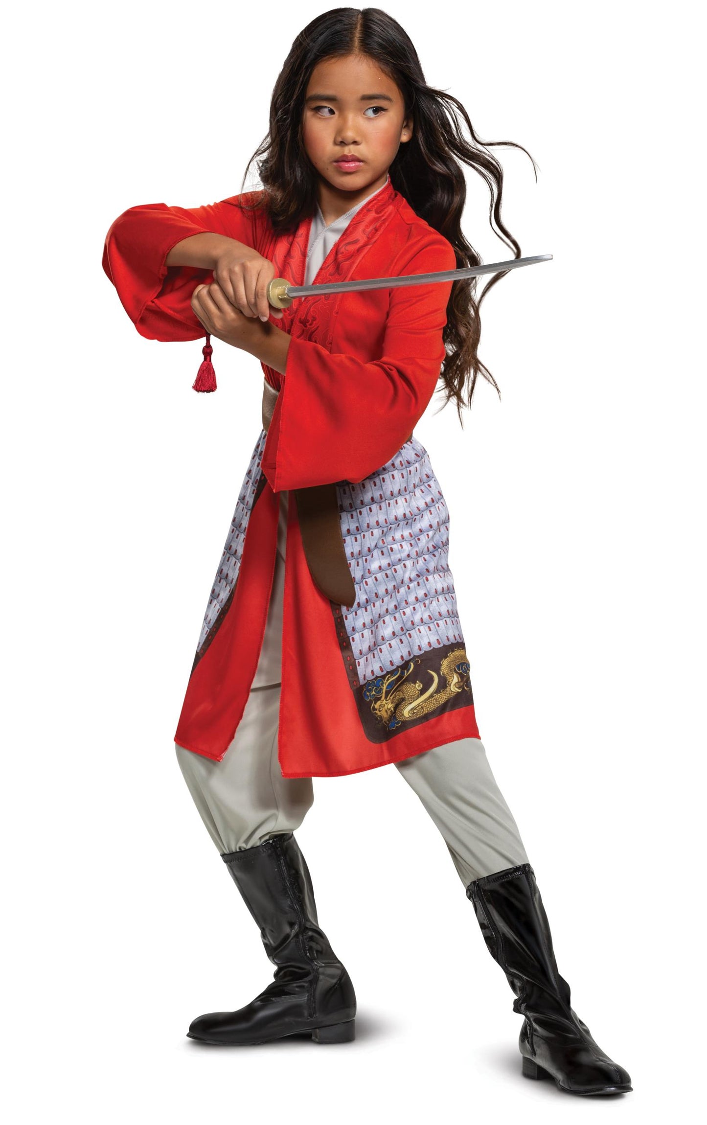 Mulan Hero Red Dress Disney Princess Classic Toddler Costume 3T-4T