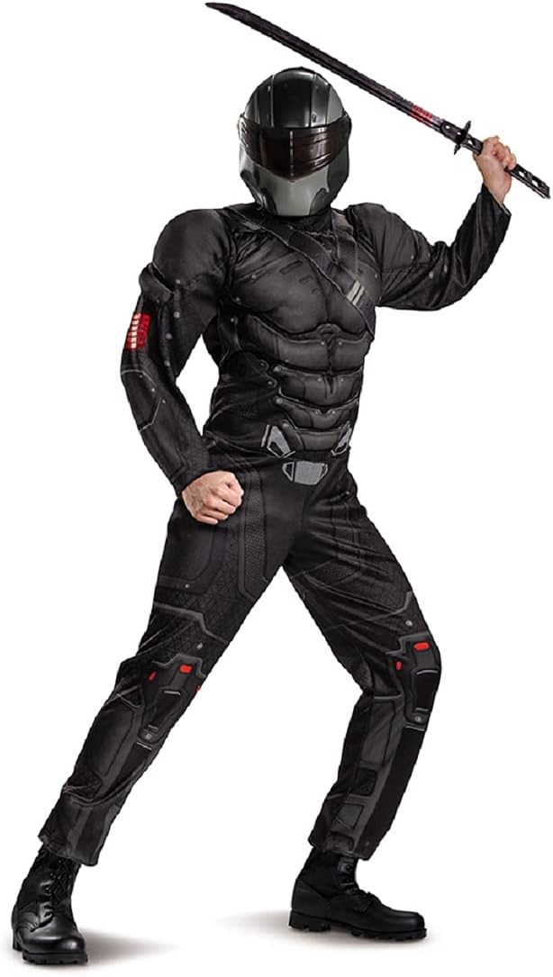 Snake Eyes GI Joe Muscle Jumpsuit Deluxe Adult Costume XXL 50-52