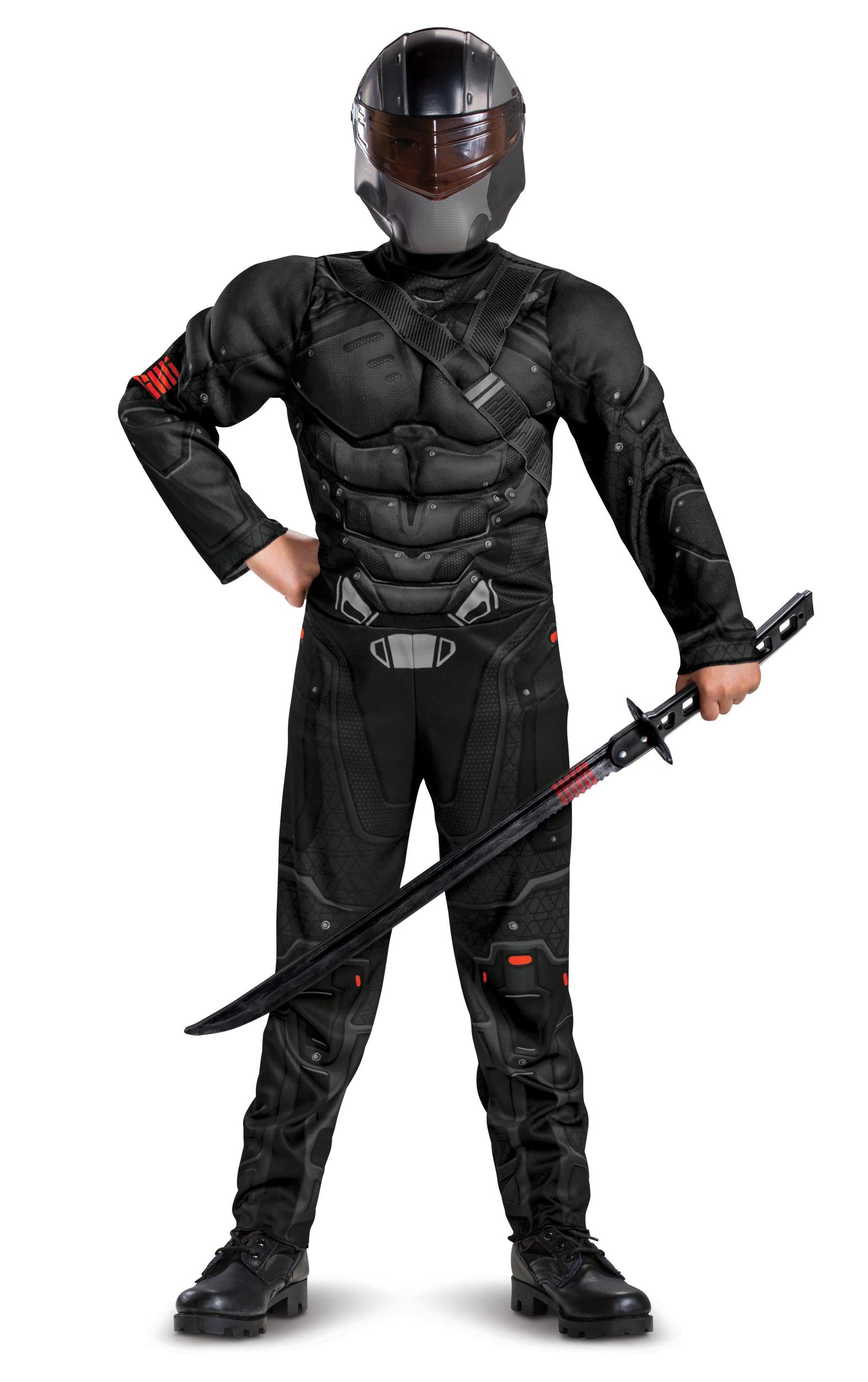 GI Joe Snake Eyes Classic Muscle Chest Child Costume Small 4-6