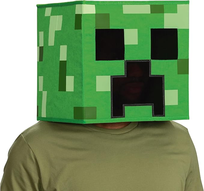 Creeper Block Head Minecraft Costume Mask Child Size