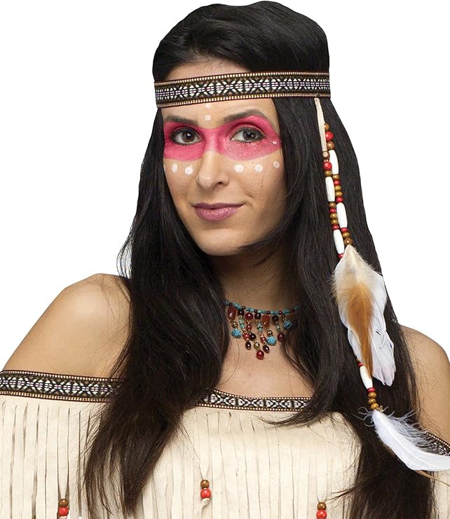 Native American Beaded Feather Indian Headband